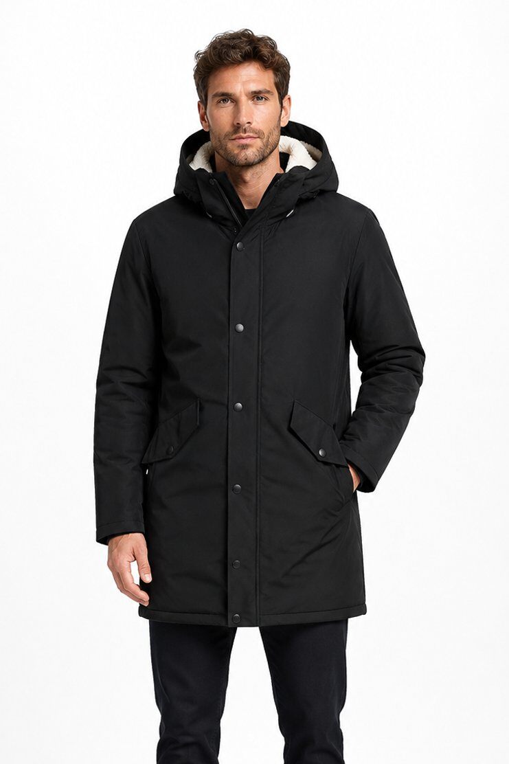 Mayorista KYMAXX - Parka larga forrada de sherpa
