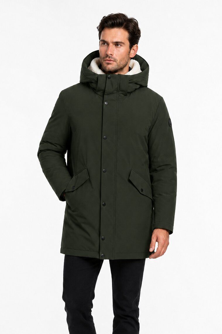 Grossista KYMAXX - Parka lunga con fodera in sherpa
