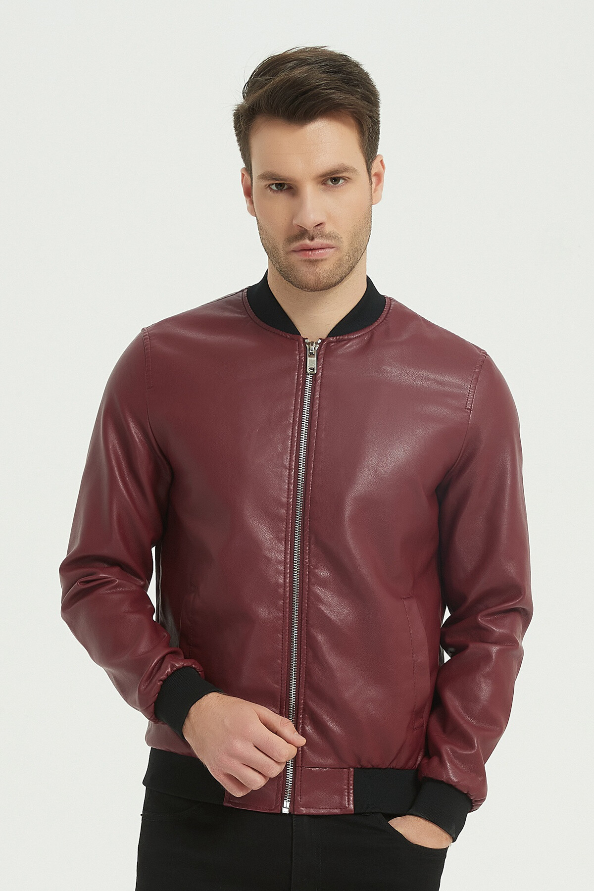 Wholesaler KYMAXX - Bomber mid-season collar teddy quilted lining