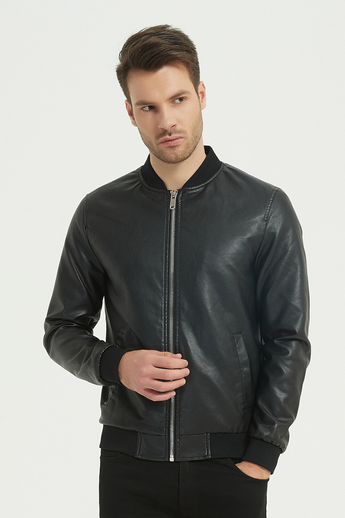 Grossiste KYMAXX - Bomber mi-saison Col teddy Doublure matelassé