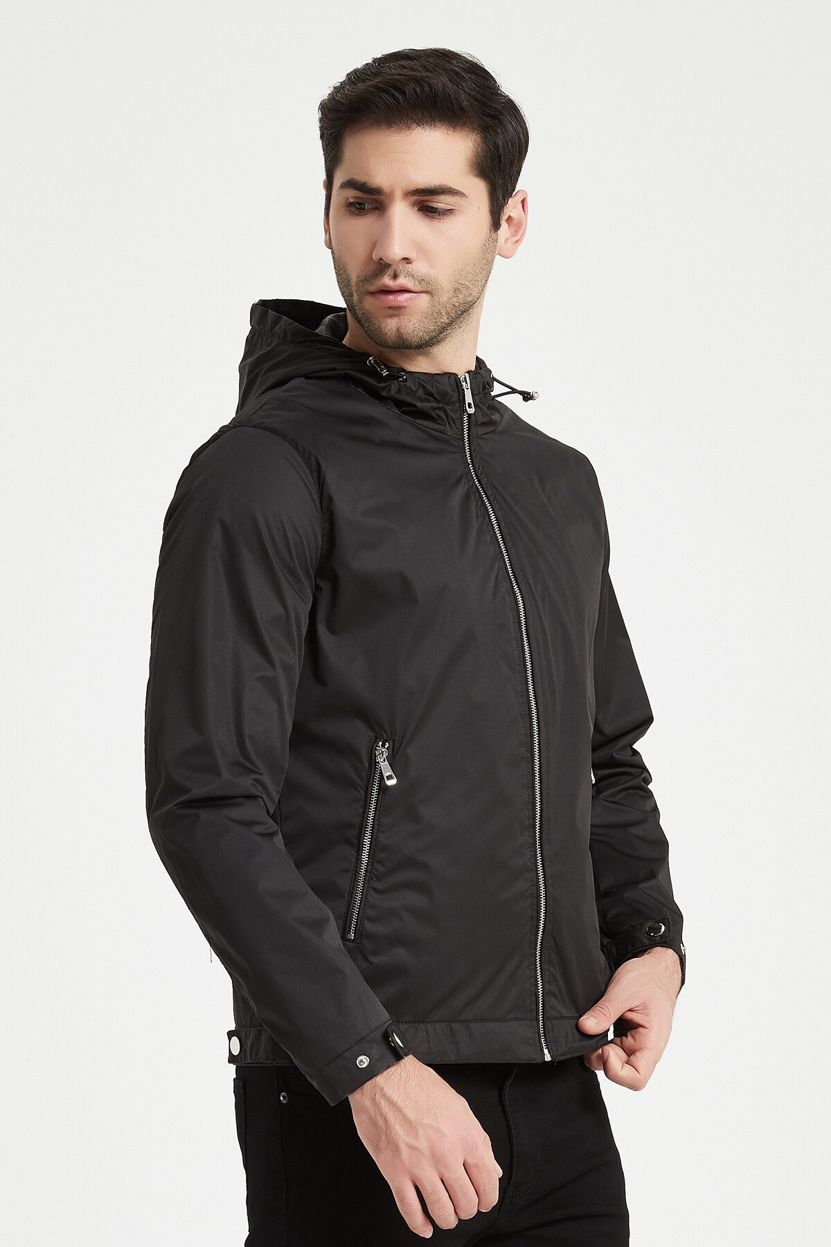 Wholesaler KYMAXX - Lightweight windproof jacket Stand-up collar with hood