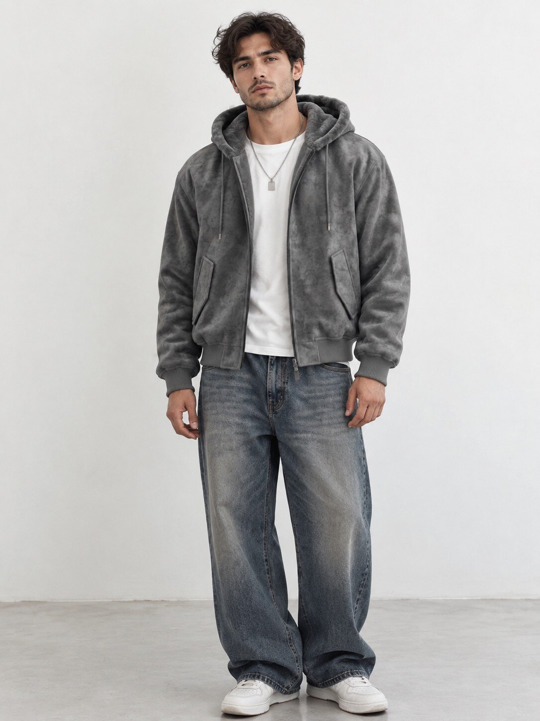 Grossiste KZR - Blouson simili cuir effet vieilli capuche réversible