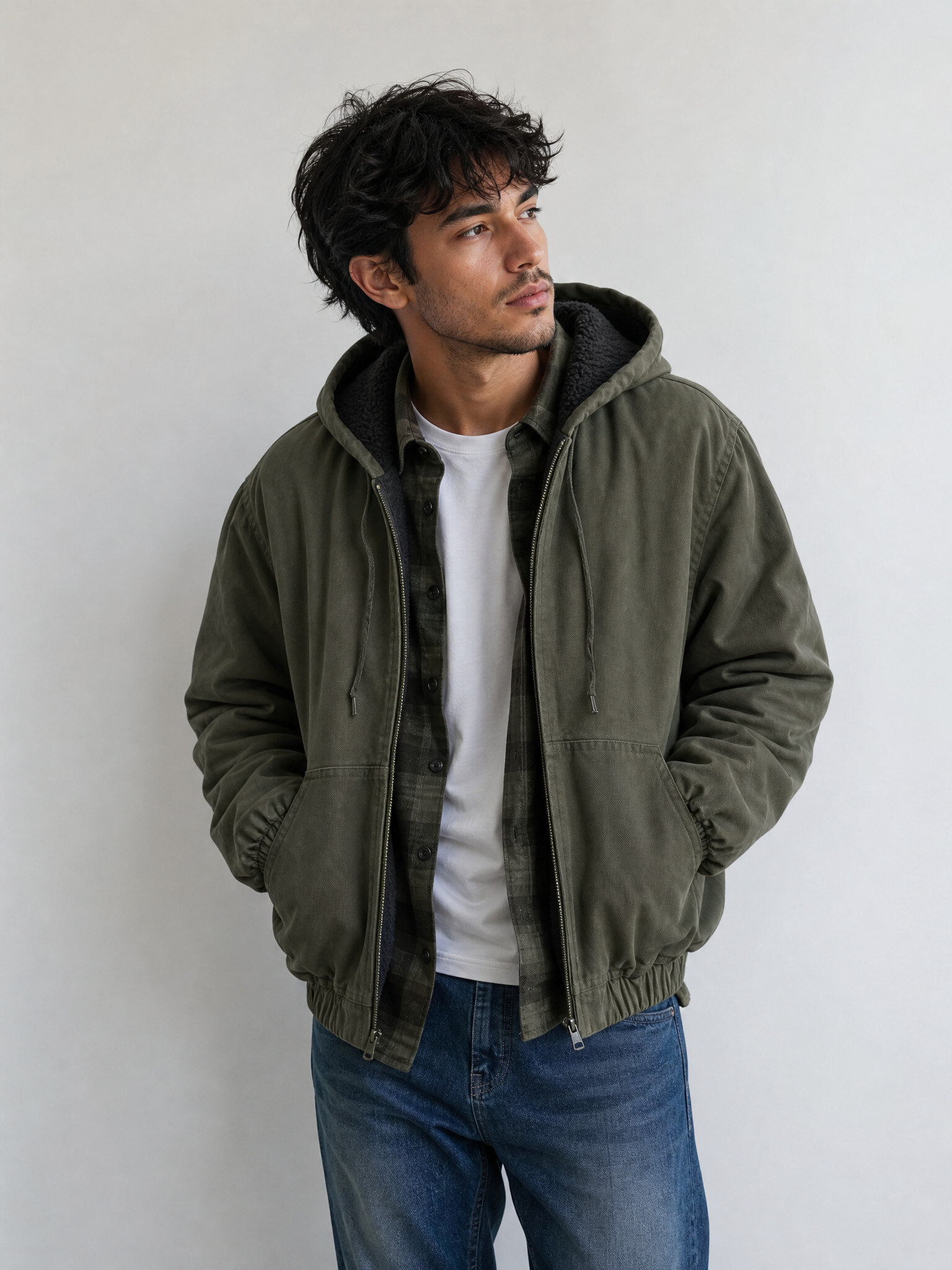 Grossiste KZR - Blouson à capuche sherpa