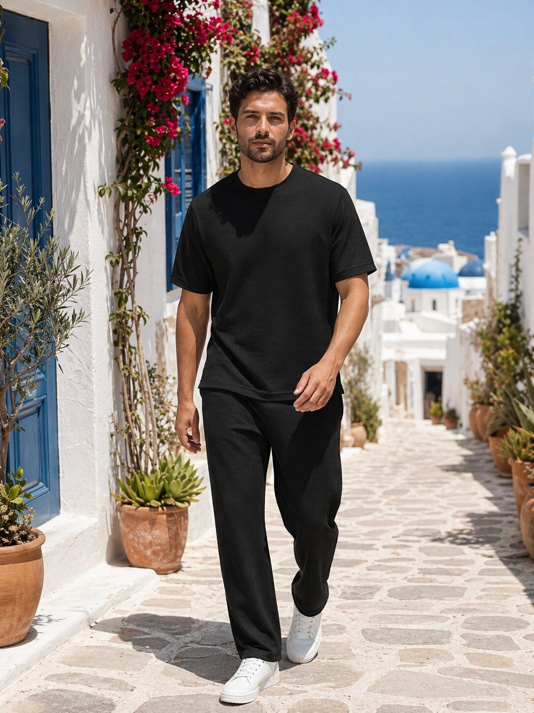 Grossista KZR - Completo t-shirt e pantaloni testurizzati e traspiranti