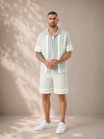 Großhändler KZR - Gemustertes Hemd und Shorts Set Großhändler KZR - Gemustertes Hemd und Shorts Set