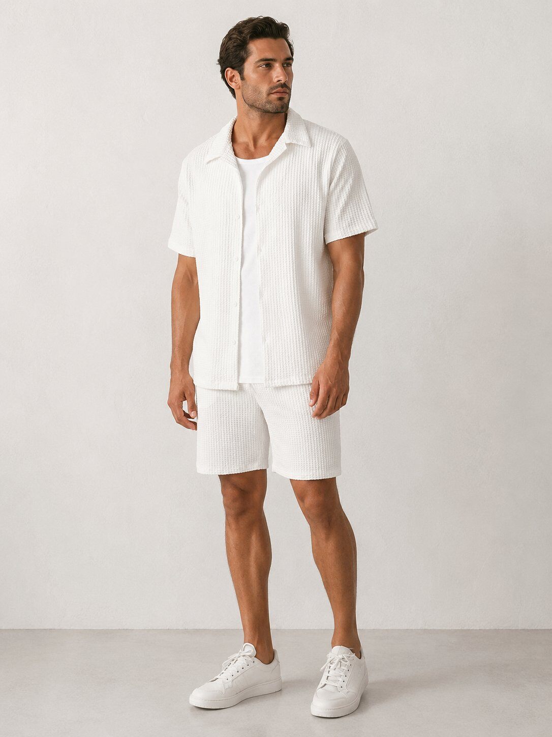 Grossista KZR - Completo Camicia e Pantaloncini Testurizzati