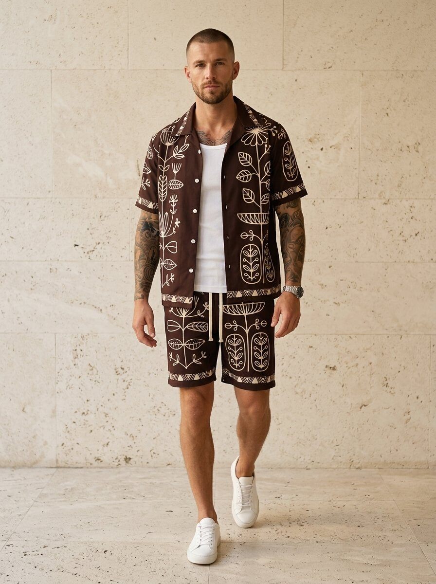 Wholesaler KZR - Linear Botanica Shirt & Shorts Set