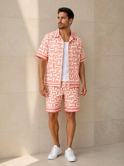 Großhändler KZR - Gemustertes Hemd- und Shorts-Set Großhändler KZR - Gemustertes Hemd- und Shorts-Set