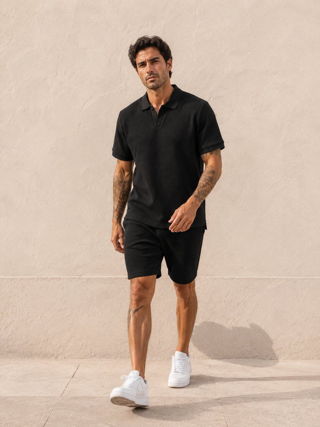 Grossista KZR - Set Polo e Shorts Testurizzati