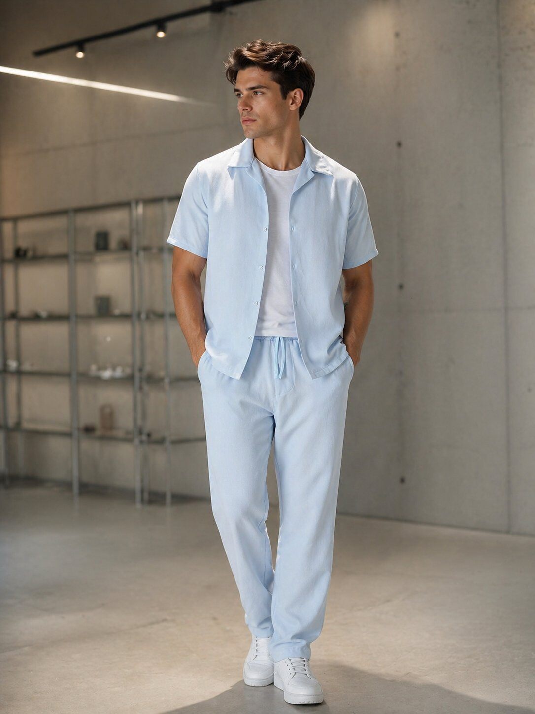 Mayorista KZR - Conjunto de camisa y pantalón de corte recto
