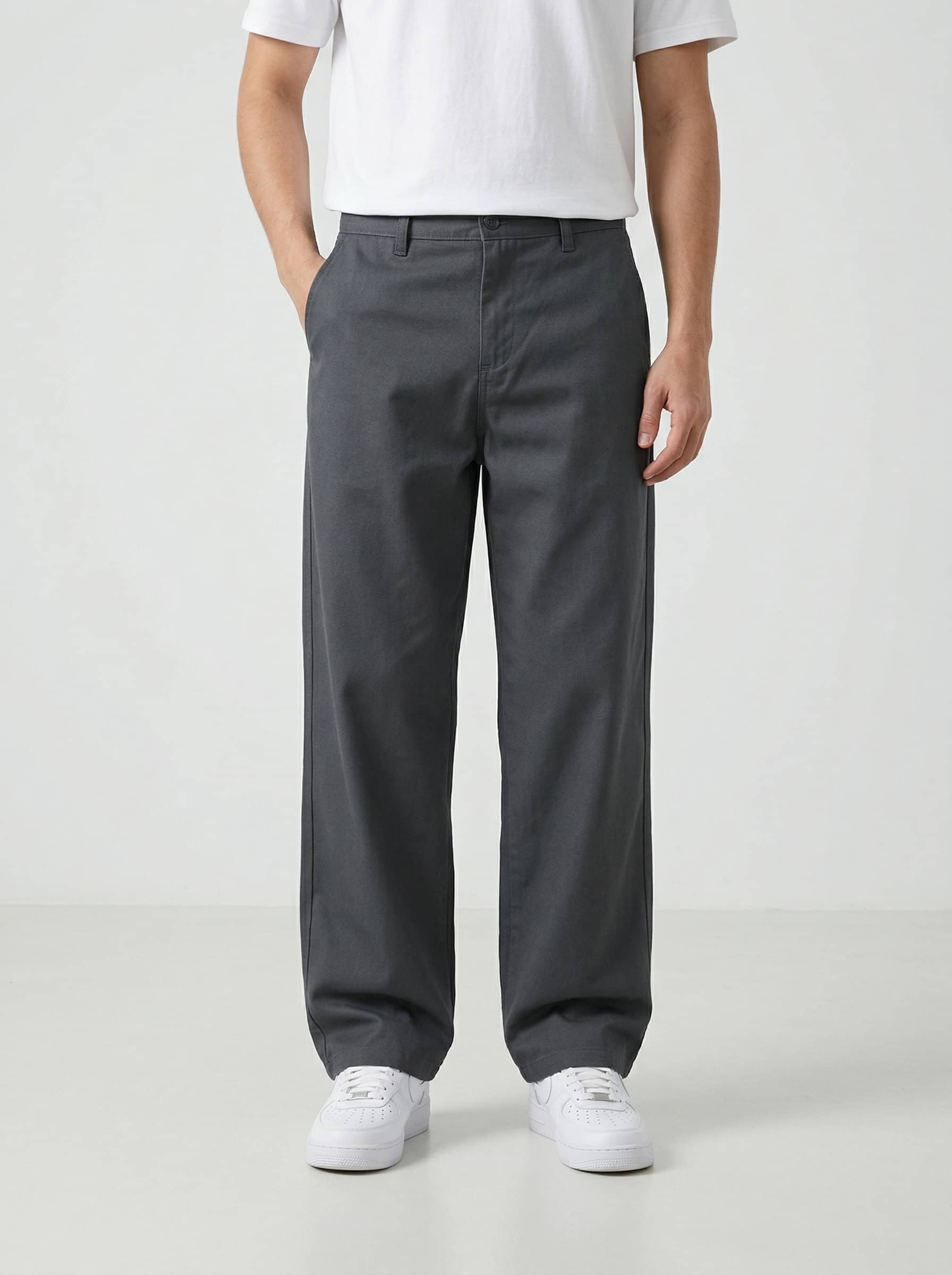 Großhändler KZR - Chinohose mit weitem geradem Bein