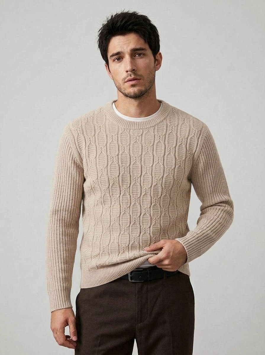 Grossista KZR - Maglione a Trecce Girocollo