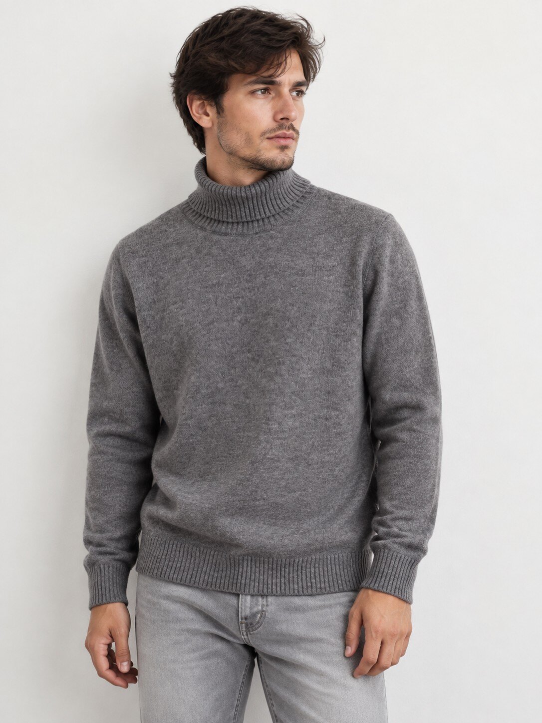 Großhändler KZR - Einfarbiger Strickrollkragenpullover