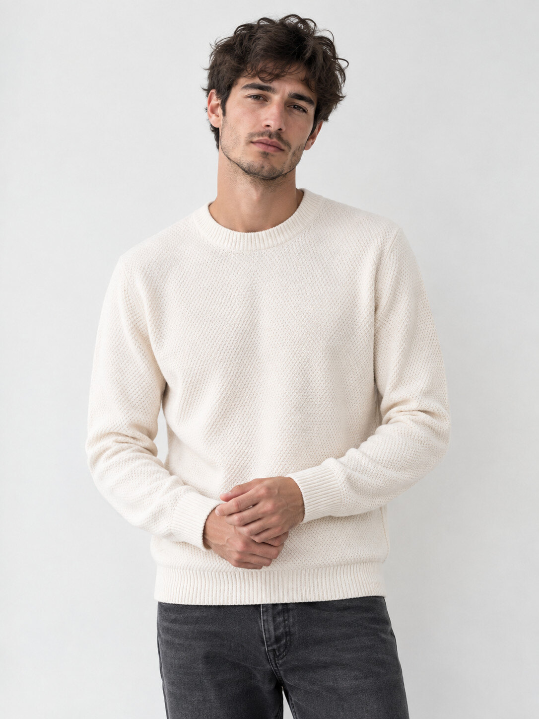 Grossiste KZR - Pull Col Rond motif
