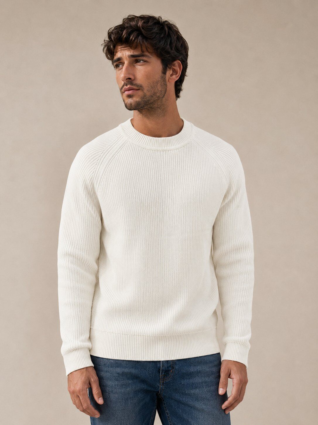 Wholesaler KZR - Ribbed Knit Crew Neck Sweater