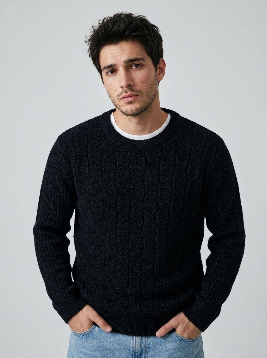 Grossista KZR - Maglione a Trecce con Girocollo