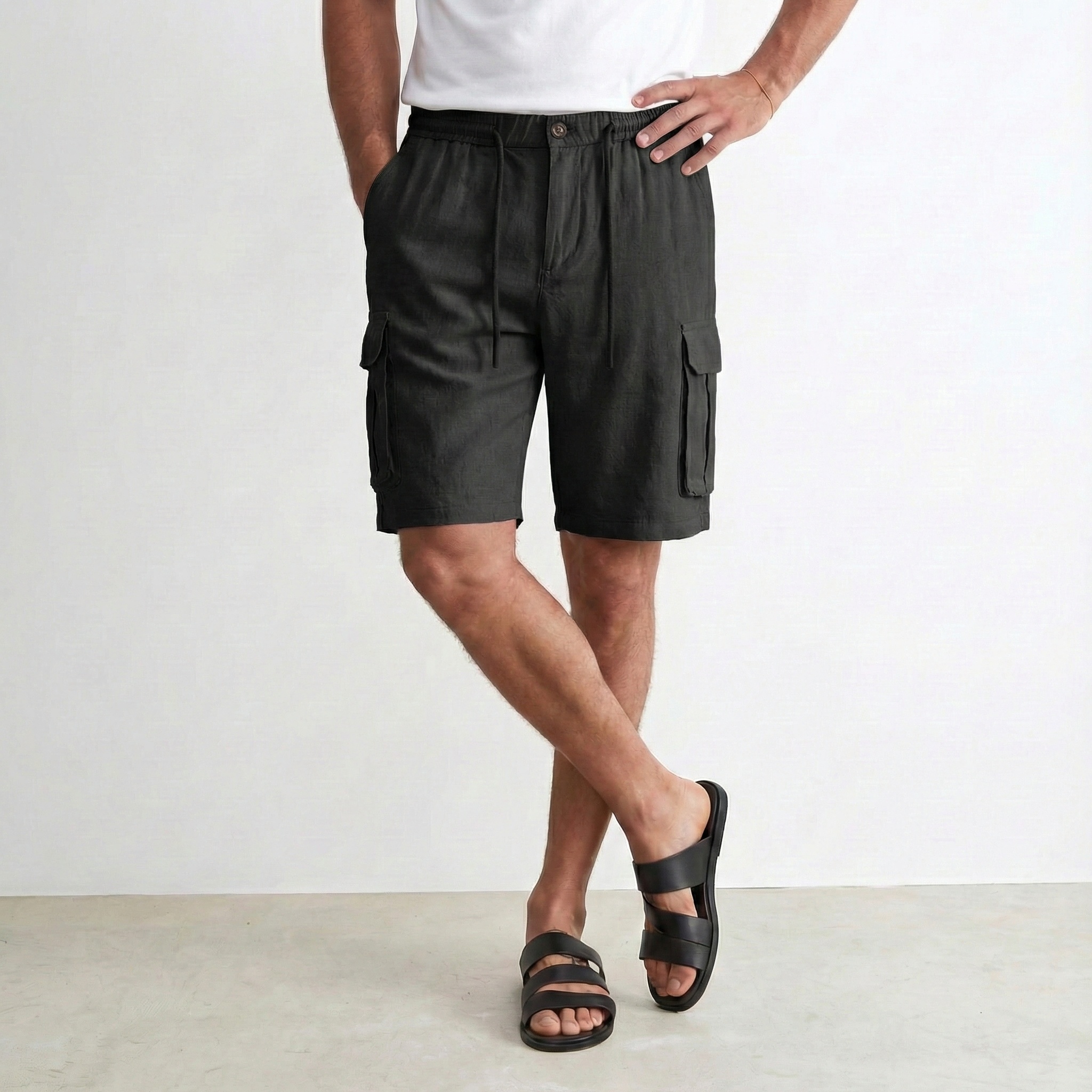 Großhändler KZR - Leinen Cargo-Shorts