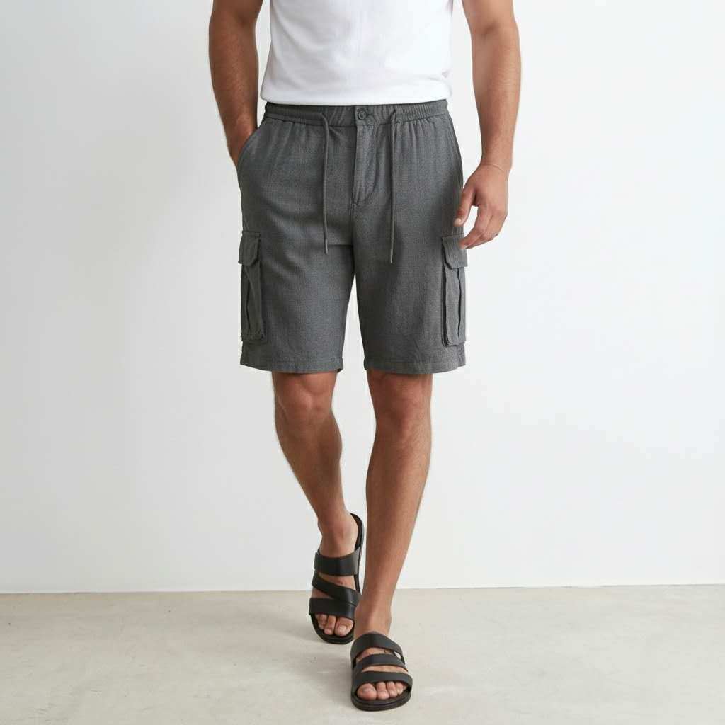 Großhändler KZR - Leinen Cargo-Shorts