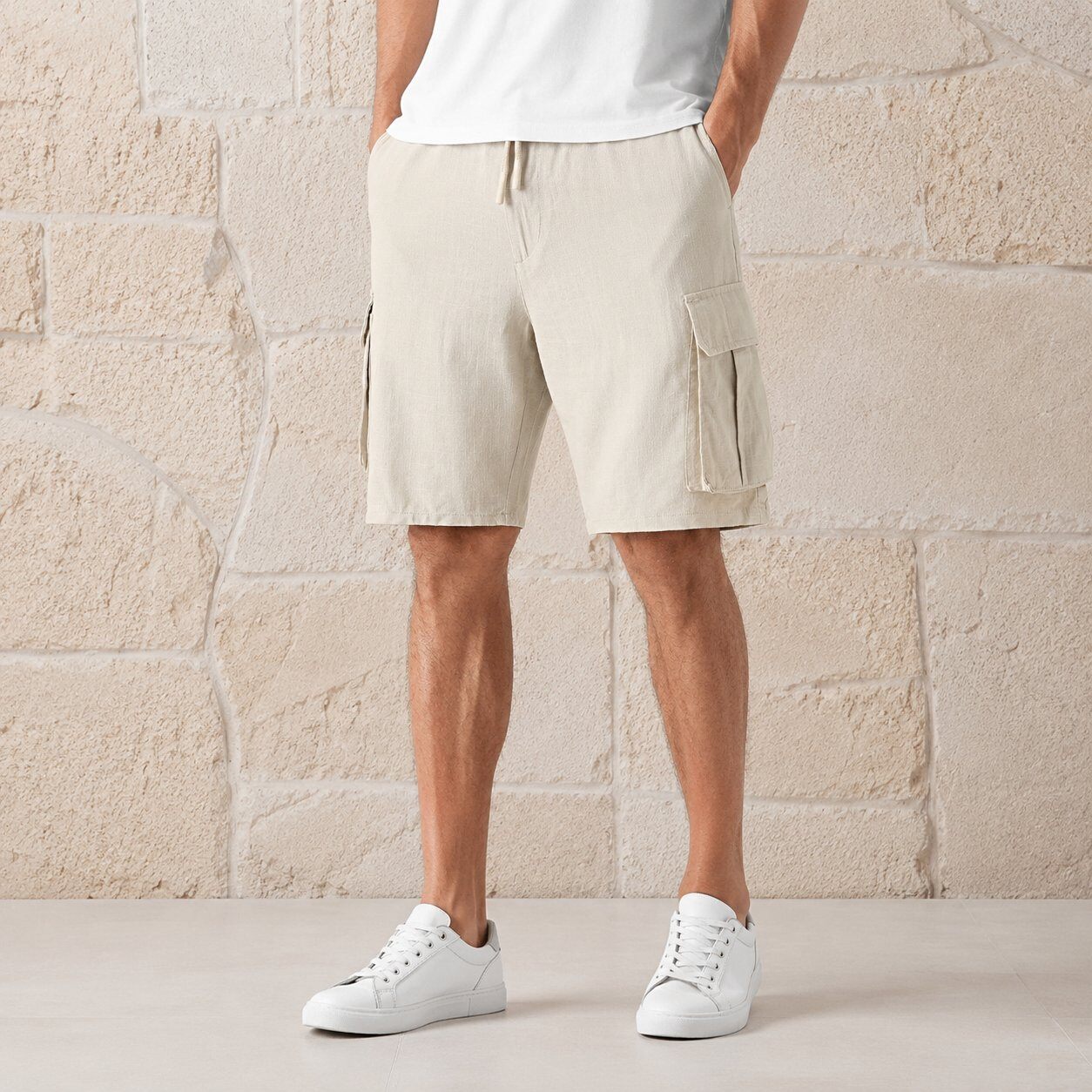 Großhändler KZR - Leinen-Bermudashorts