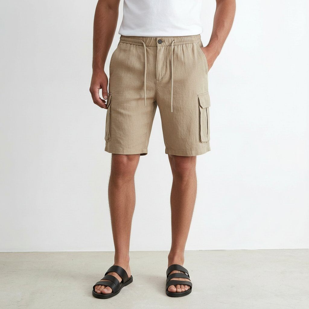 Großhändler KZR - Leinen Cargo-Shorts