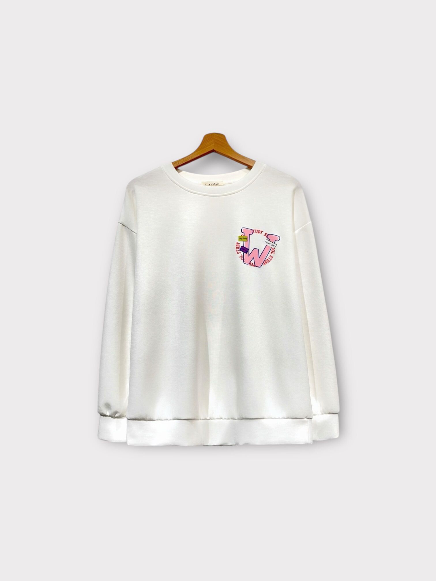 Mayorista LAFÉEROSE - Sudadera oversize con estampado LA, PAPAYAS, NARANJAS, W STUDY