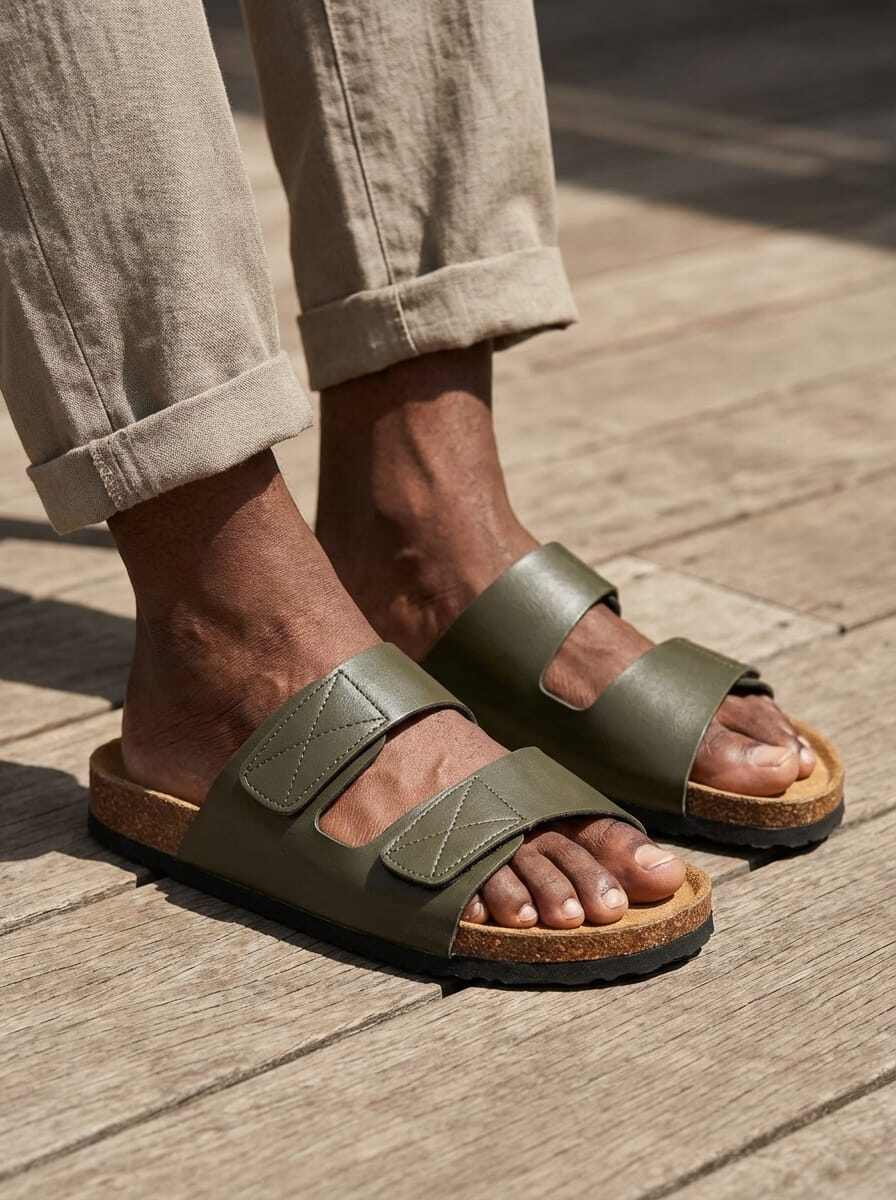 Großhändler LBS collection - Herren-Pantoletten mit Klettverschlüssen