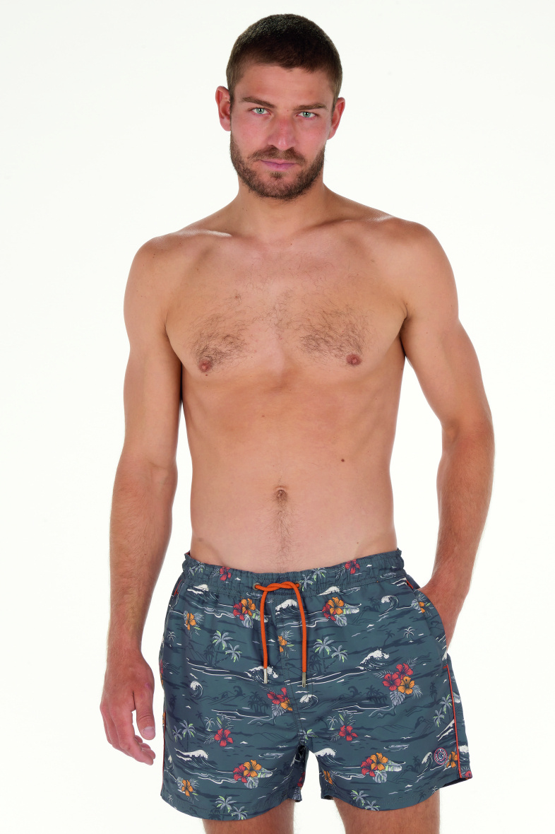 Wholesaler LEMON BAY by France Denim - Aop Vintage Hawaii Swim Shorts