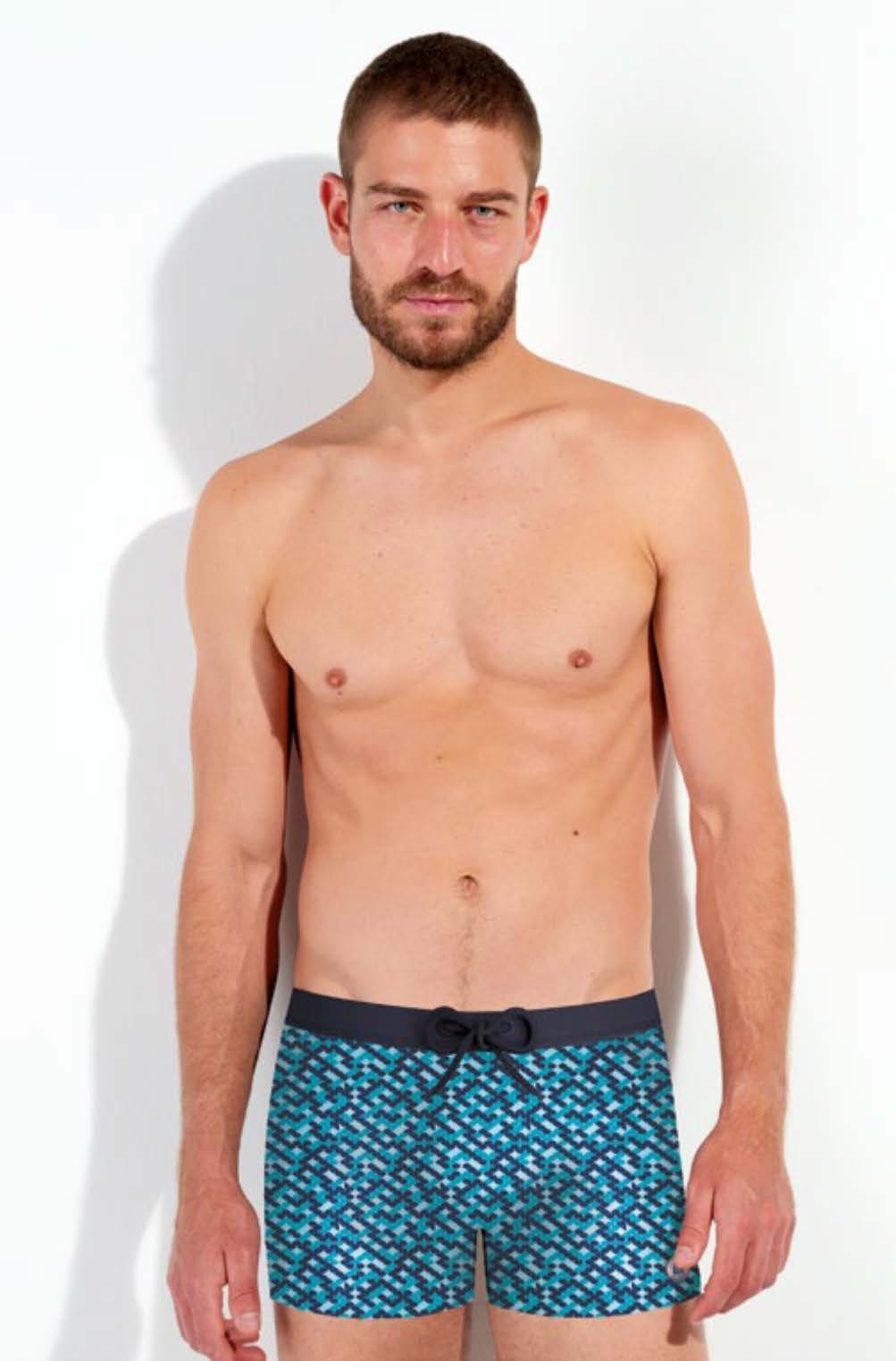 Großhändler LEMON BAY by France Denim - MOSAIQUE Stretch-Badehose mit Allover-Print