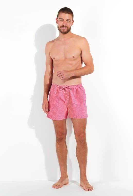 Wholesaler LEMON BAY by France Denim - Solid swim shorts with abstract floral print