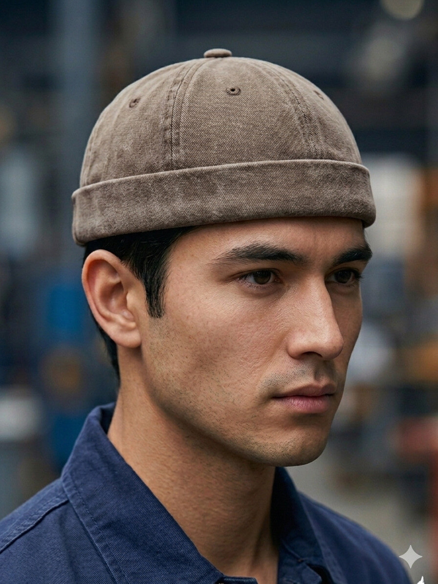 Mayorista LEXA PLUS - Gorro corto de denim desteñido de algodón