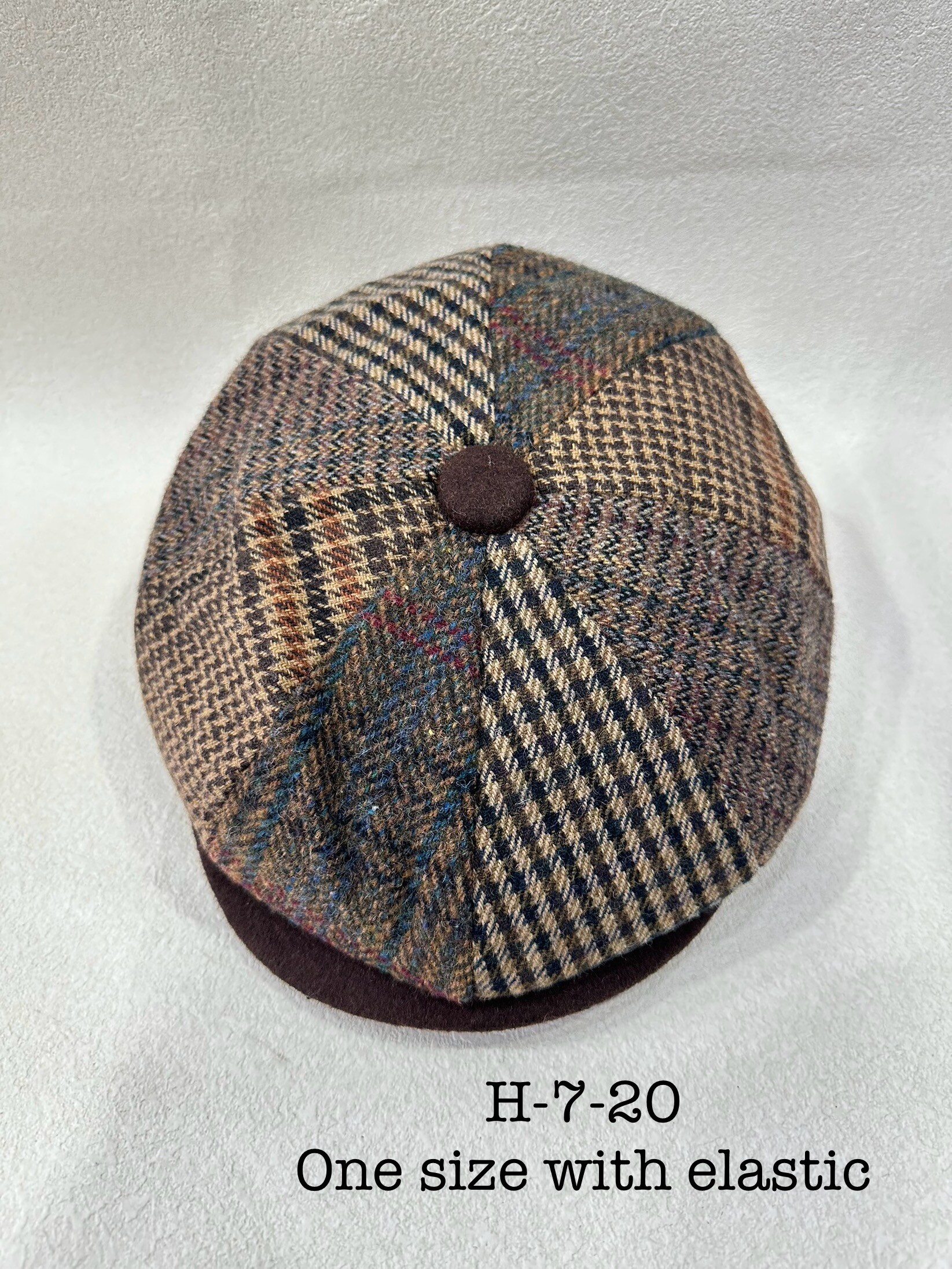 Grossiste LEXA PLUS - Casquette gavroche en tweed patchwork