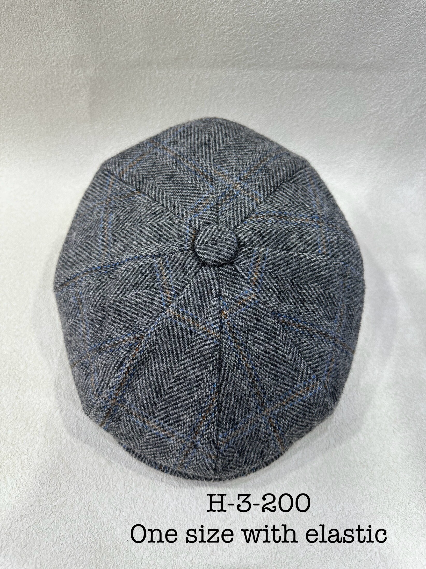 Grossiste LEXA PLUS - Casquette gavroche en tweed à chevrons et carreaux