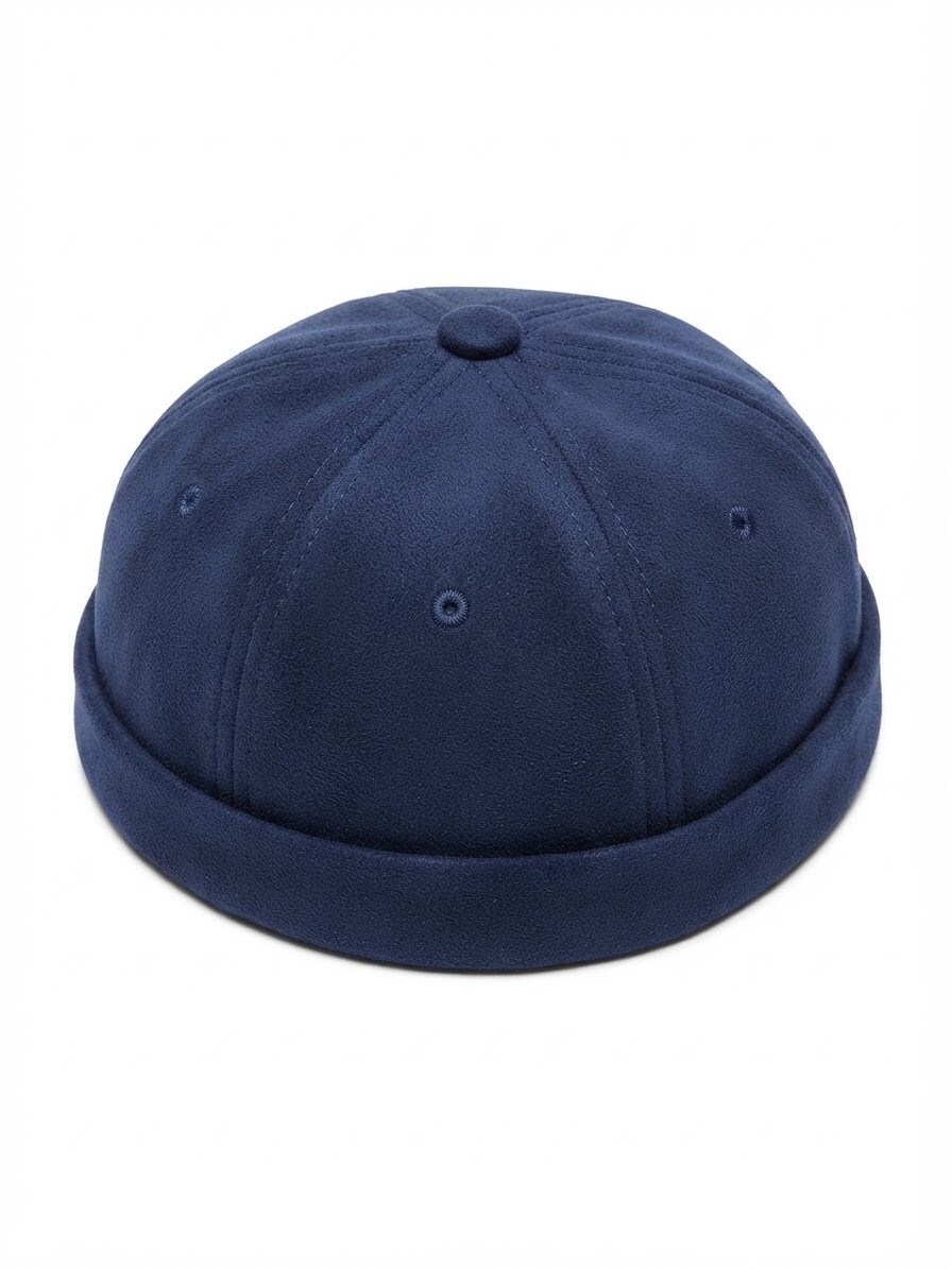 Grossiste Lili à la plage - Bonnet Docker - Bonnet pêcheur en daim bleu marine