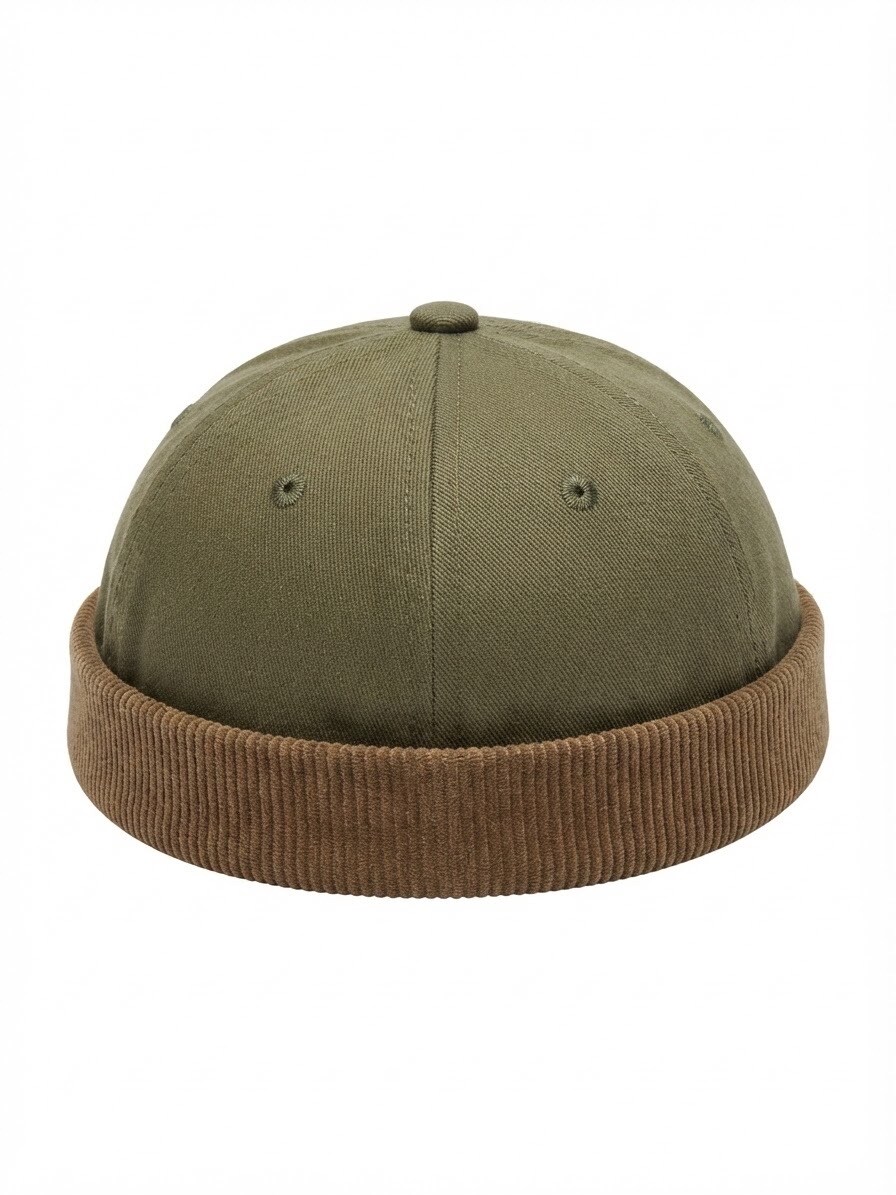 Grossiste Lili à la plage - Bonnet Docker hat - Bonnet pêcheur kaki et marron