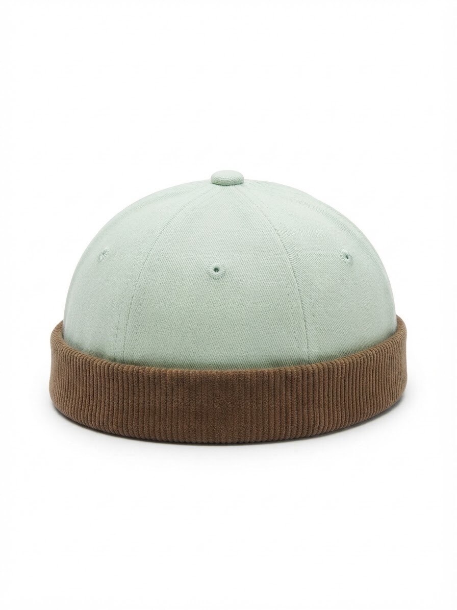 Grossiste Lili à la plage - Bonnet Docker hat - Bonnet pêcheur vert clair et kaki