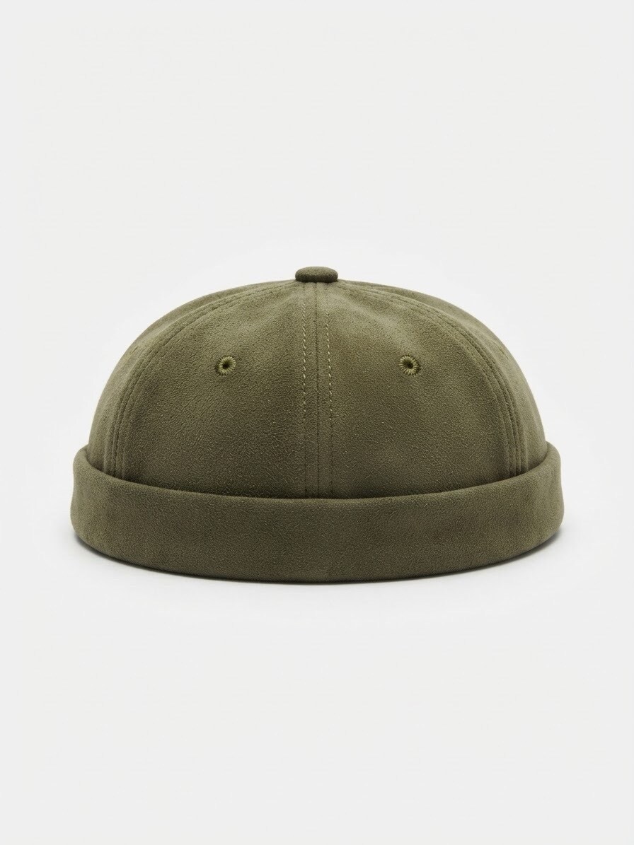 Grossiste Lili à la plage - Bonnet Docker - Bonnet pêcheur en daim kaki