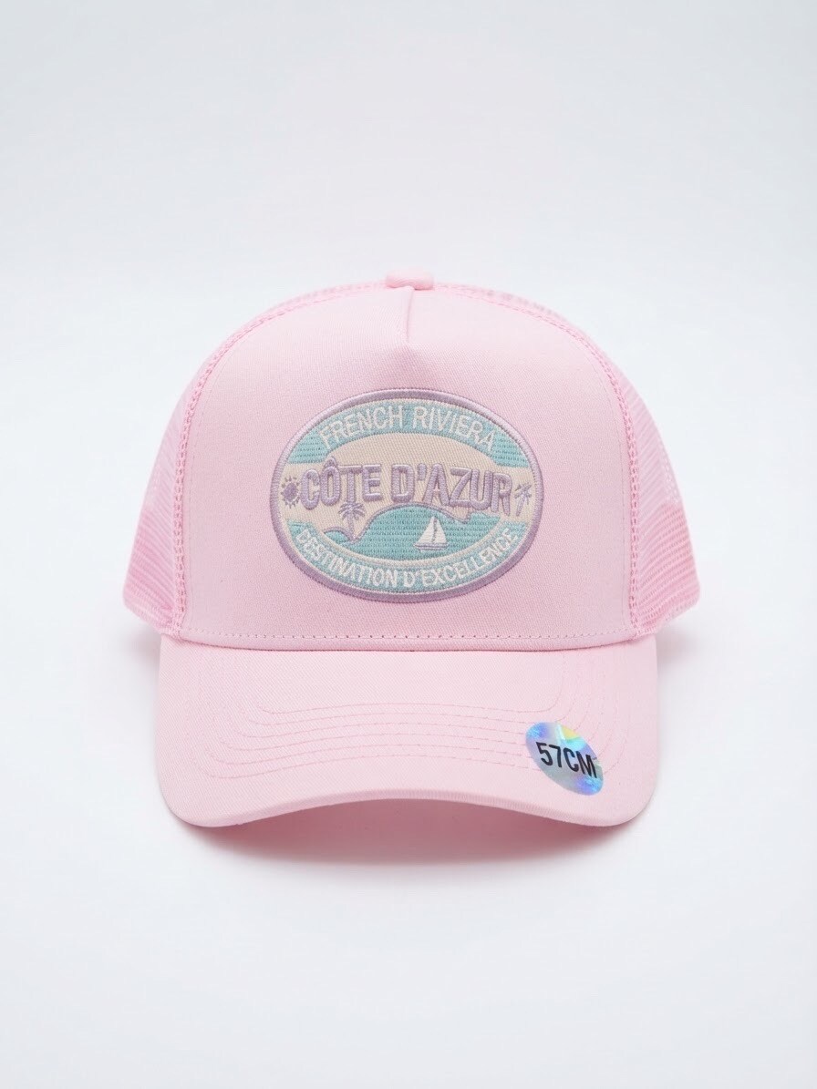 Grossiste Lili à la plage - Casquette Côte d'Azure - French Riviera rose à filet