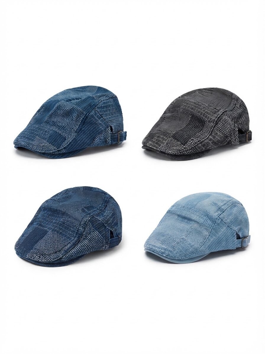 Großhändler Lili à la plage - Einfarbige Jeans-Baskenmütze