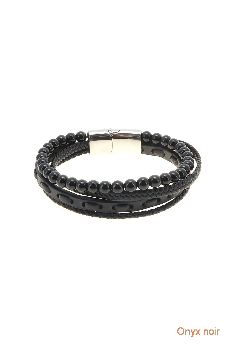 Grossiste LILY CONTI - Bracelet Homme-Acier Inoxydable-pierres