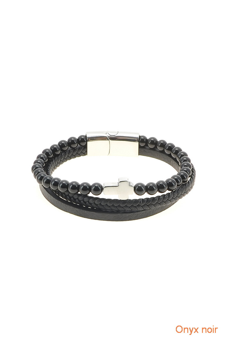 Grossiste LILY CONTI - Bracelet Homme-Acier Inoxydable-pierres