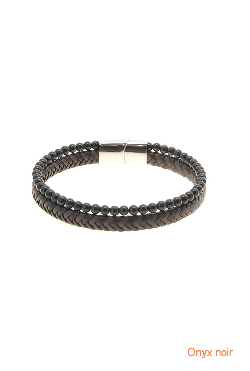 Grossiste LILY CONTI - Bracelet Homme-Acier Inoxydable-pierres