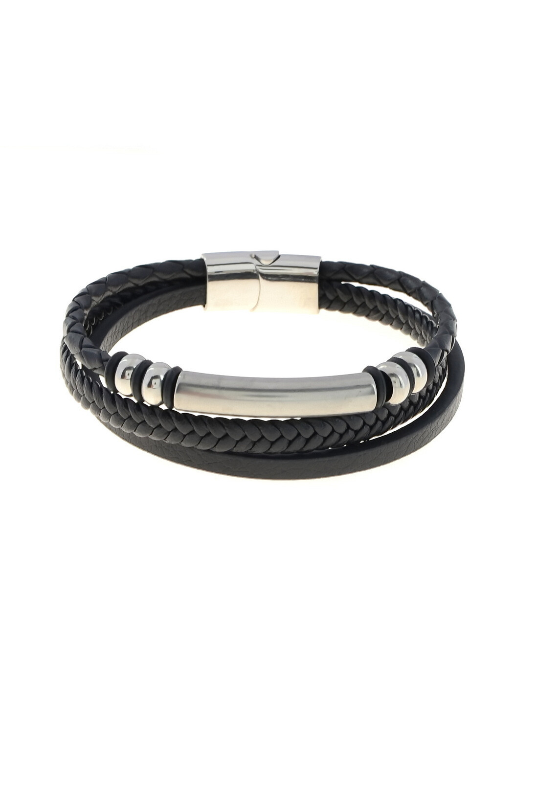 Wholesaler LILY CONTI - Stainlessness-man-man-3-row-Cuir-220mm bracelet-220mm