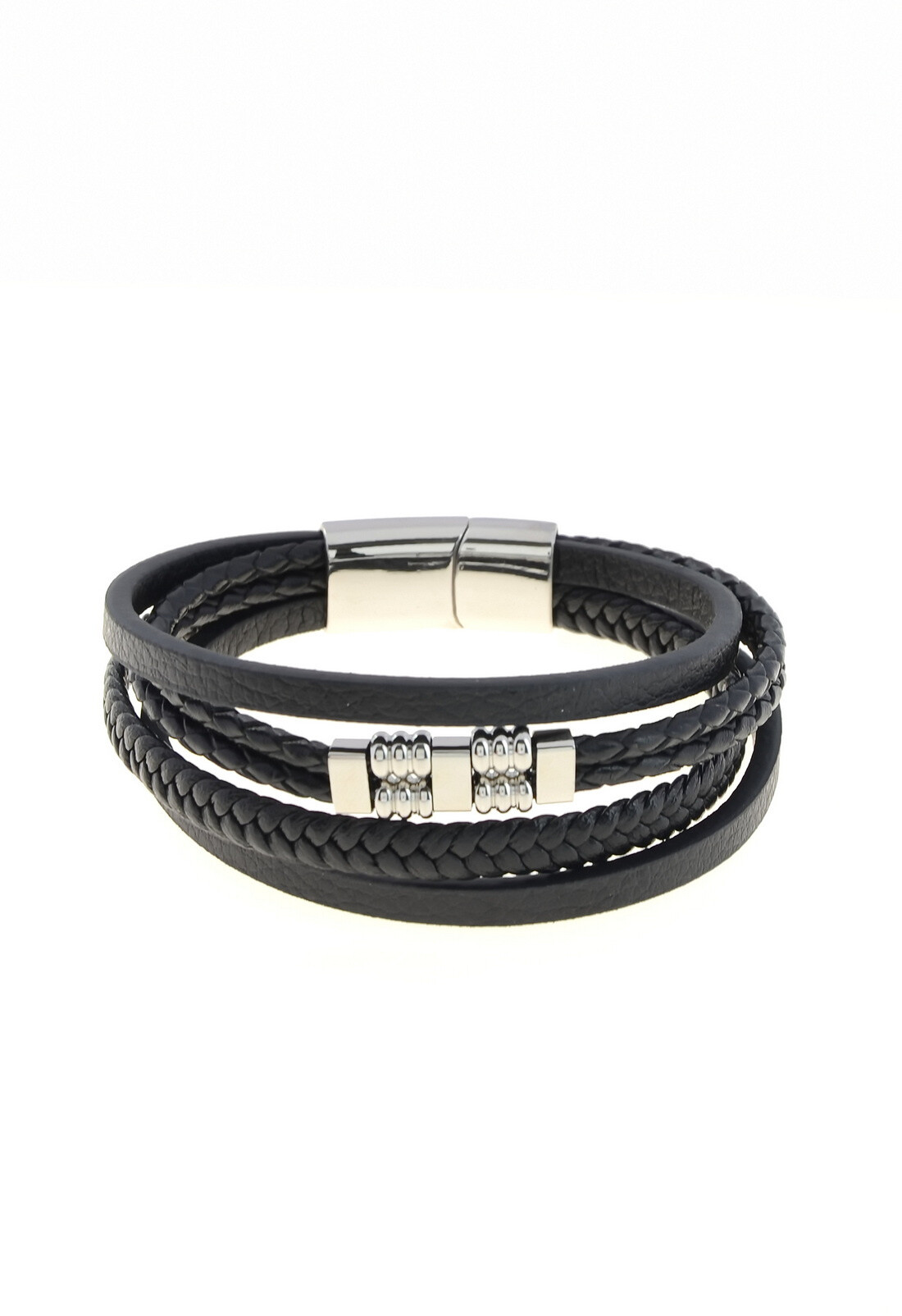 Wholesaler LILY CONTI - Stainlessness-man-man-4 rows-cuir-220mm bracelet-220mm