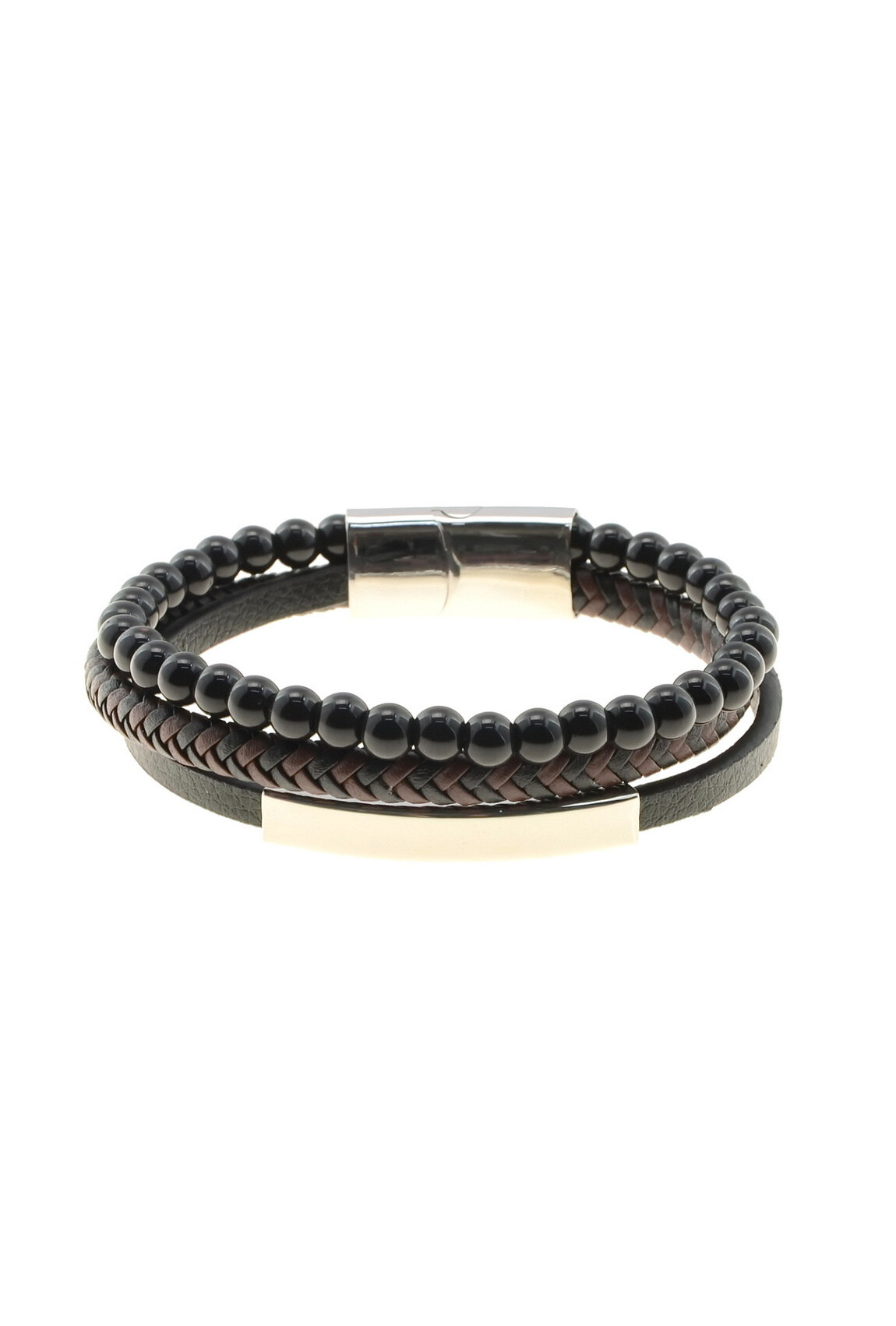 Großhändler LILY CONTI - Färbung ohne Man-Man-5-Reis-Pierres-Cuir-220mm Armband-220mm