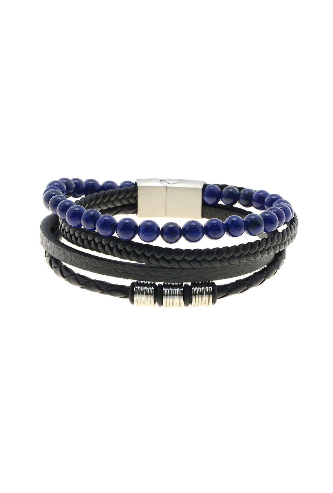 Wholesaler LILY CONTI - Stainlessness-Pierre-Pierre-Homme-4 Rangs-Cuir-220mm bracelet-220mm