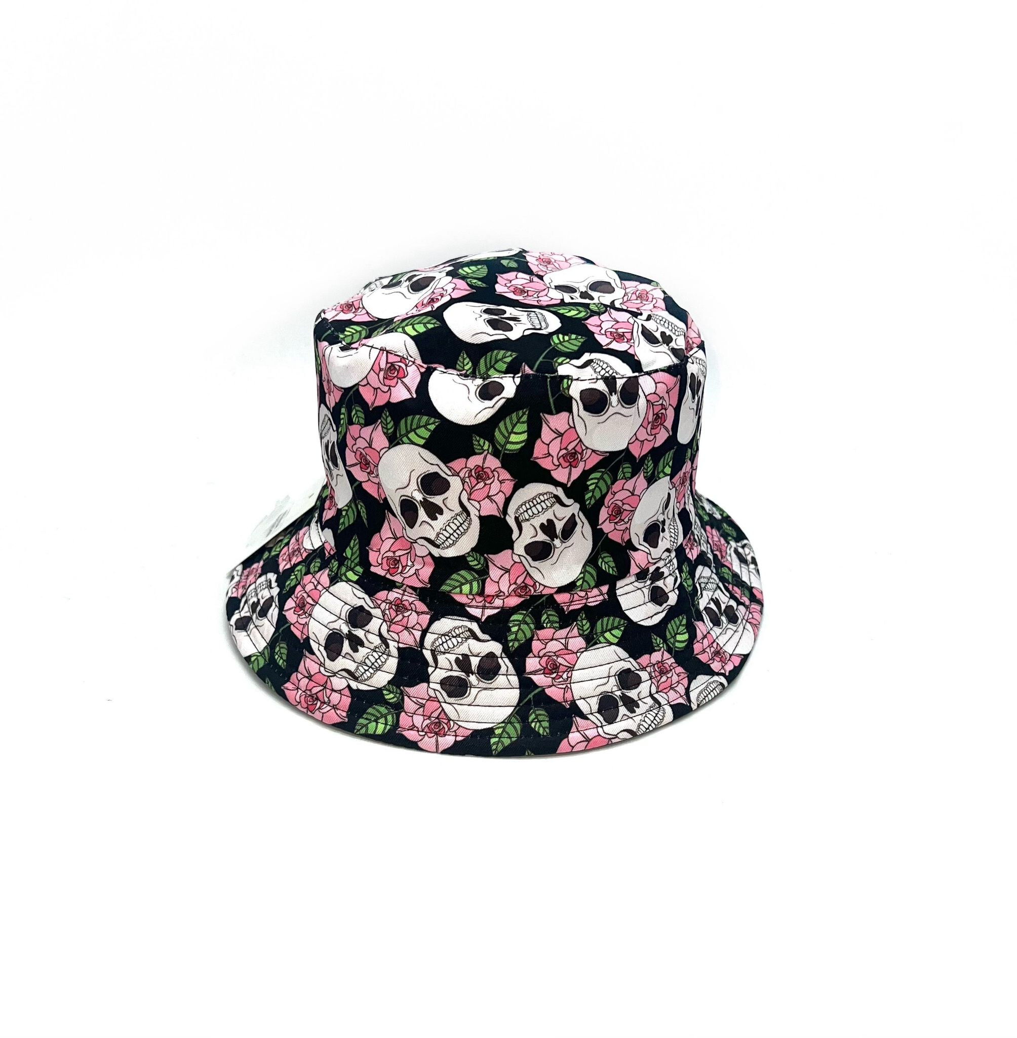 Großhändler LINETA - Bob mit Totenkopf- und Rosenmuster