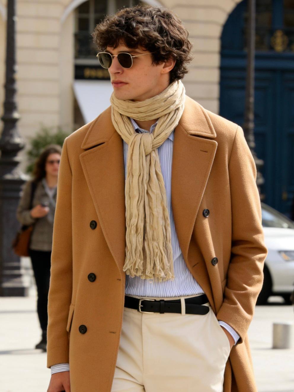 Mayorista LINETA - Pañuelo liso de 100% algodón indio, color beige
