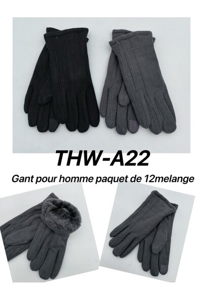 Grossiste LX Moda - Gants hiver pour homme - THW-A22 Grossiste LX Moda - Gants hiver pour homme - THW-A22