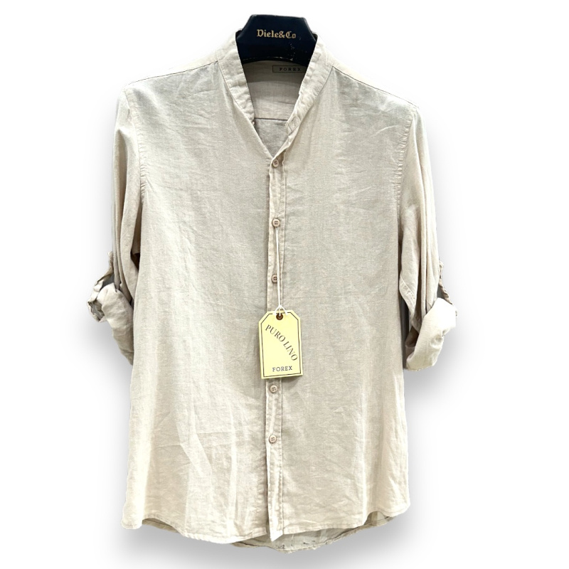Wholesaler Lysande - Cotton/linen shirt with mandarin collar
