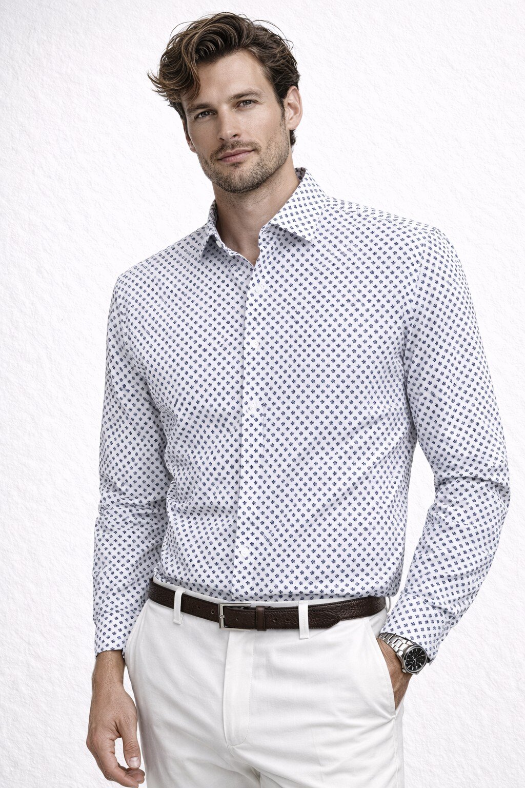 Großhändler Lysande - Hemd mit kleinem Muster